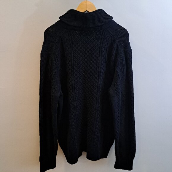 J. Crew Men's L 100% Cotton Cable Knit Cowl Neck Sweater Style 13528 - Picture 3 of 16